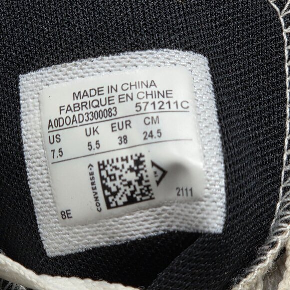 Converse All Star Black & White High-Top Sneakers W/ Camo Detail Size 7.5 US Wom - Picture 6 of 7